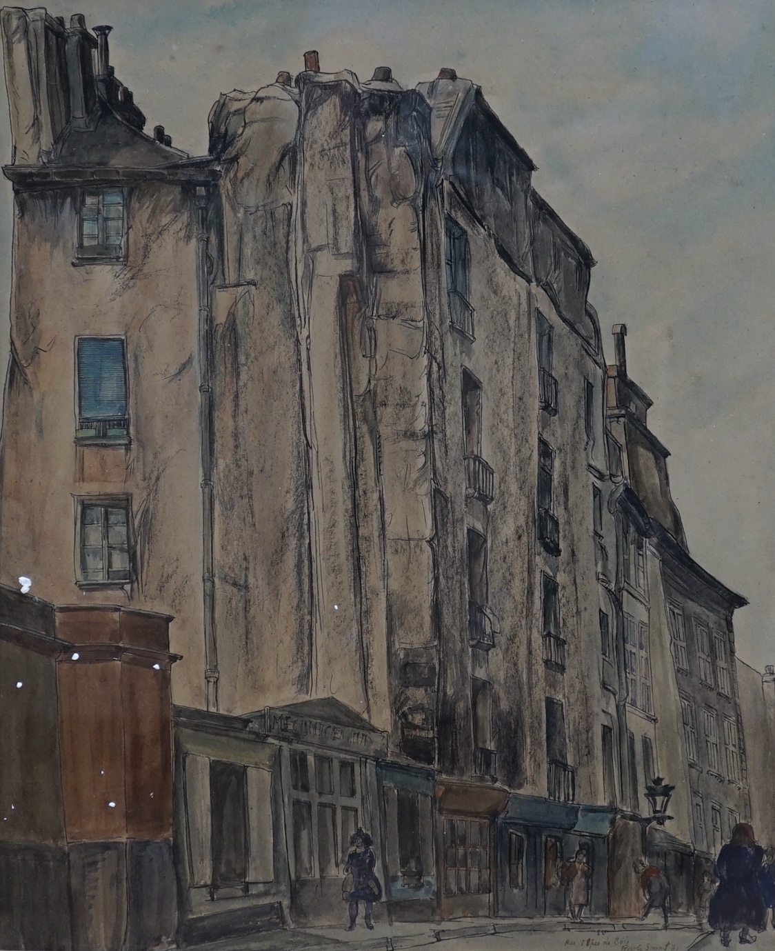 Edgar Rowley Smart (1887-1934) ink and watercolour, Rue, L'Epee le Bois, signed and inscribed, 36cm x 29cm